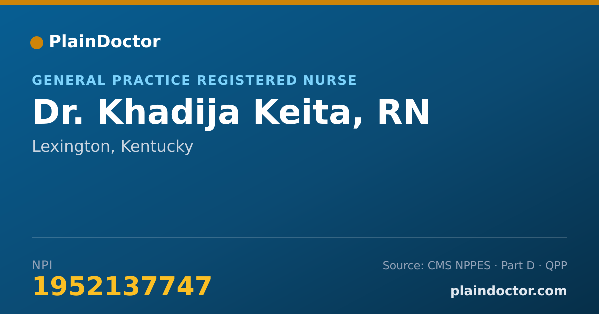 Shareable card for Khadija Keita, RN - General Practice Registered Nurse, Lexington, KY