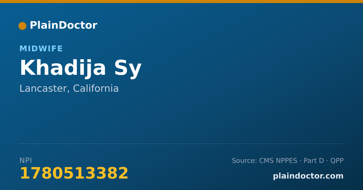 Shareable card for Khadija Sy - Midwife, Lancaster, CA