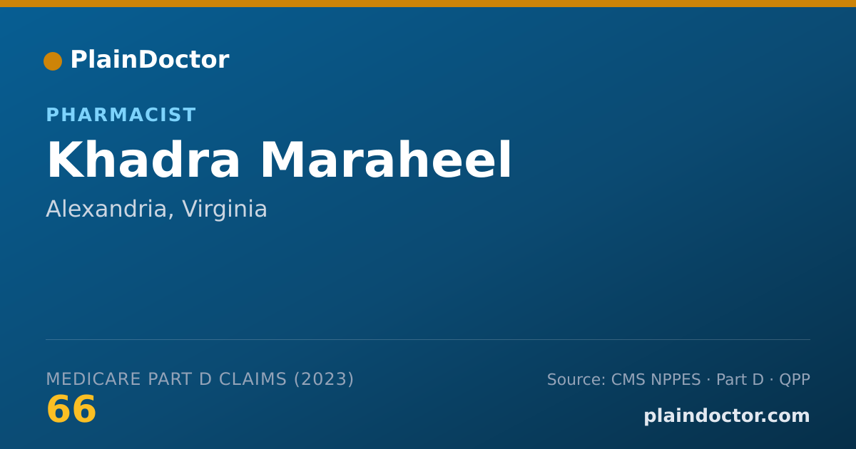 Shareable card for Khadra Maraheel - Pharmacist, Alexandria, VA