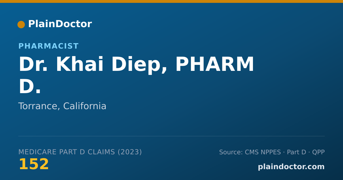 Shareable card for Khai Diep, PHARM D. - Pharmacist, Torrance, CA
