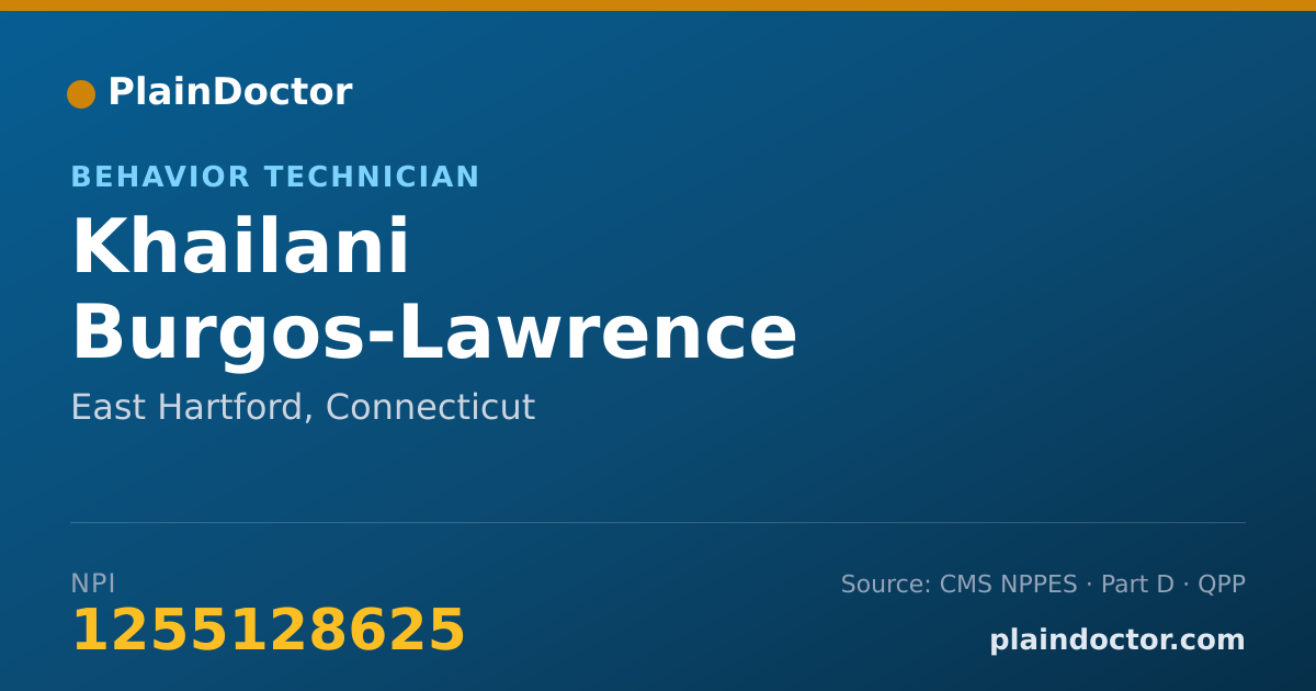 Shareable card for Khailani Burgos-Lawrence - Behavior Technician, East Hartford, CT