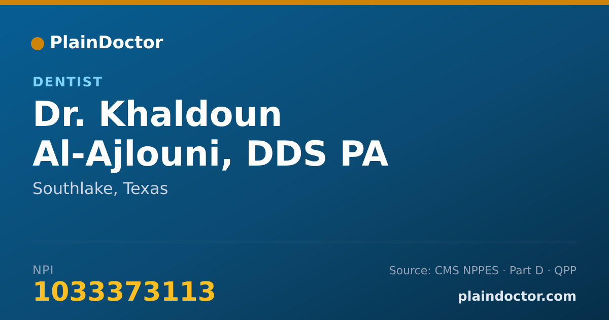 Shareable card for Khaldoun Al-Ajlouni, DDS PA - Dentist, Southlake, TX