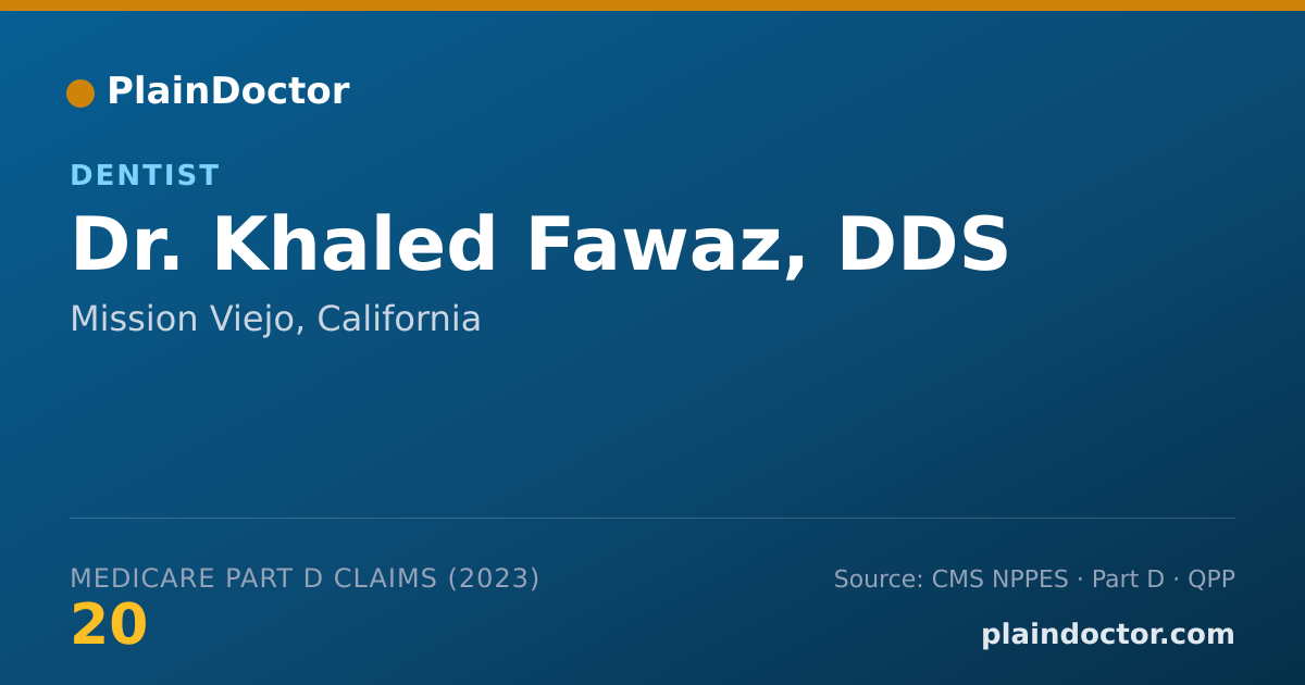 Shareable card for Khaled Fawaz, DDS - Dentist, Mission Viejo, CA