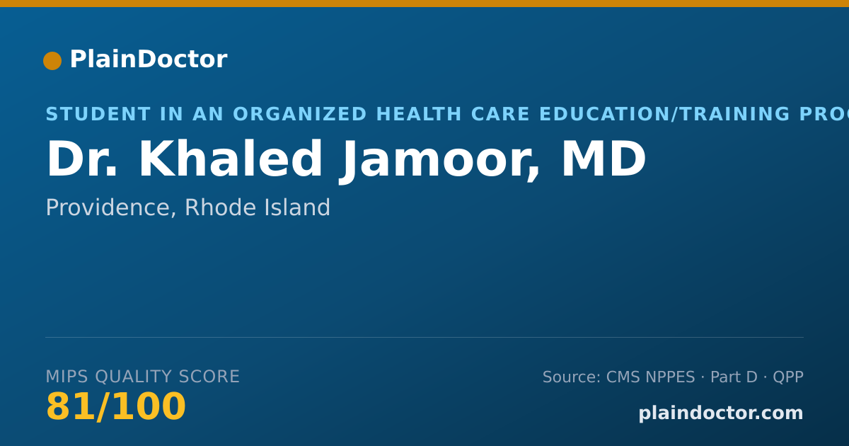 Shareable card for Khaled Jamoor, MD - Student in an Organized Health Care Education/Training Program, Providence, RI