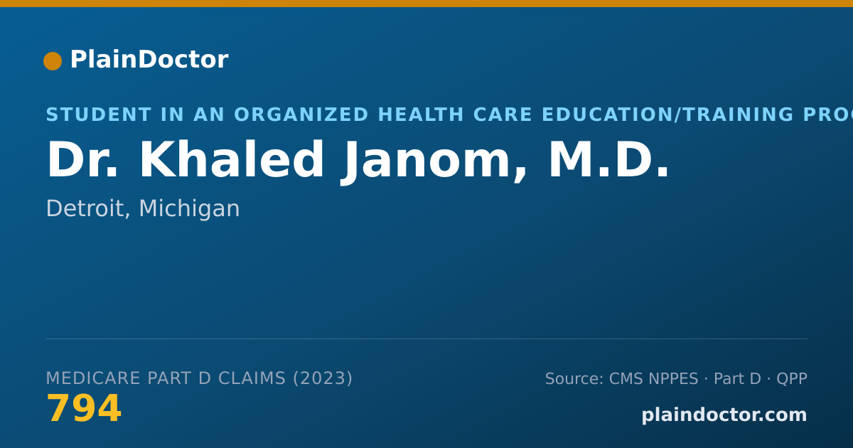 Shareable card for Khaled Janom, M.D. - Student in an Organized Health Care Education/Training Program, Detroit, MI