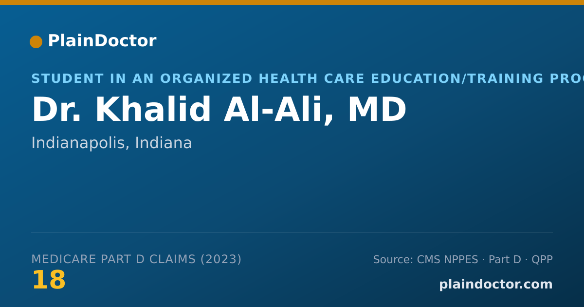 Shareable card for Khalid Al-Ali, MD - Student in an Organized Health Care Education/Training Program, Indianapolis, IN