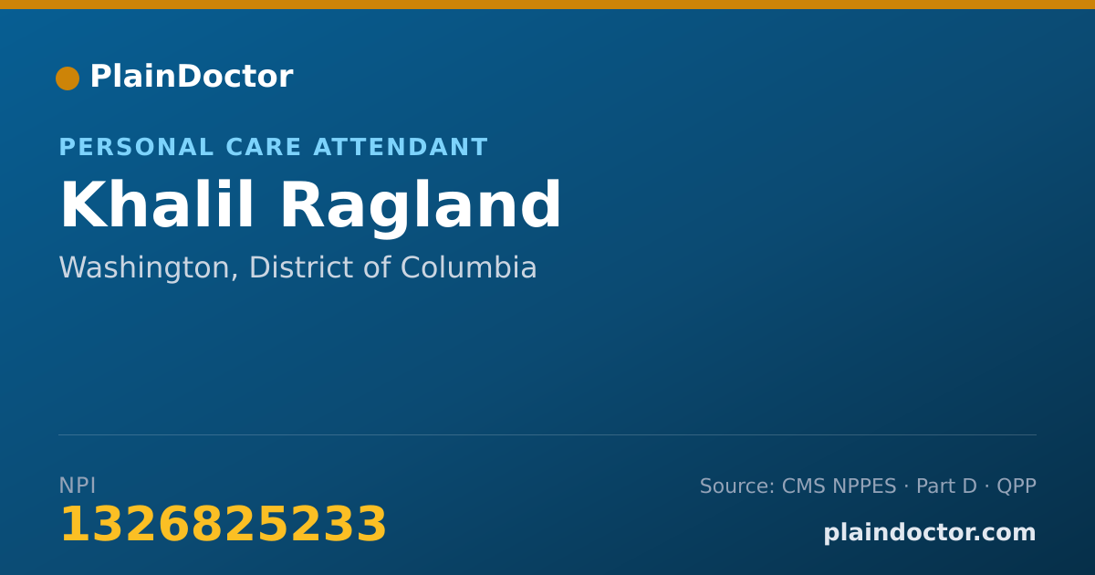 Shareable card for Khalil Ragland - Personal Care Attendant, Washington, DC