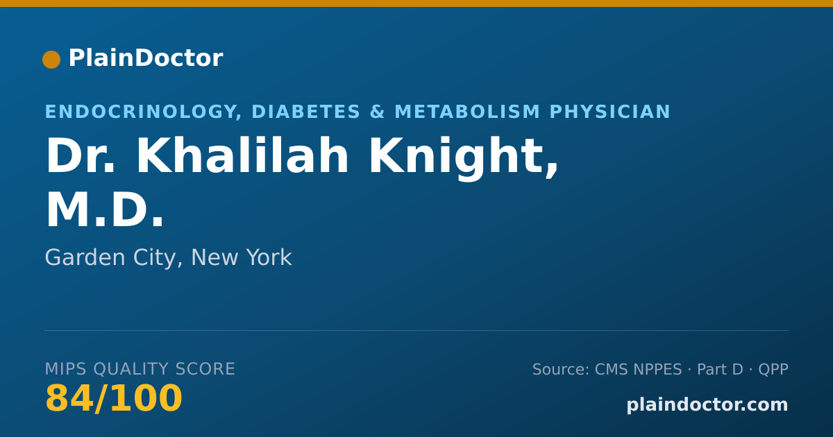 Shareable card for Khalilah Knight, M.D. - Endocrinology, Diabetes & Metabolism Physician, Garden City, NY
