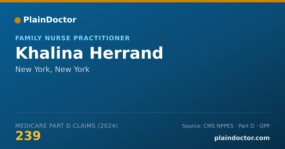 Shareable card for Khalina Herrand - Family Nurse Practitioner, New York, NY