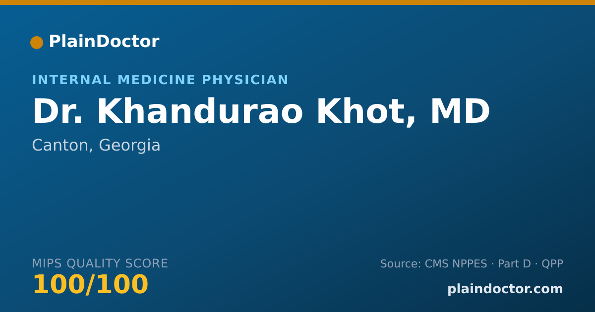 Shareable card for Khandurao Khot, MD - Internal Medicine Physician, Canton, GA