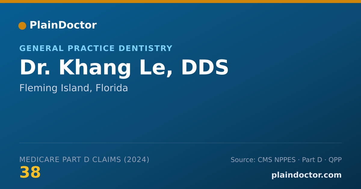 Shareable card for Khang Le, DDS - General Practice Dentistry, Fleming Island, FL
