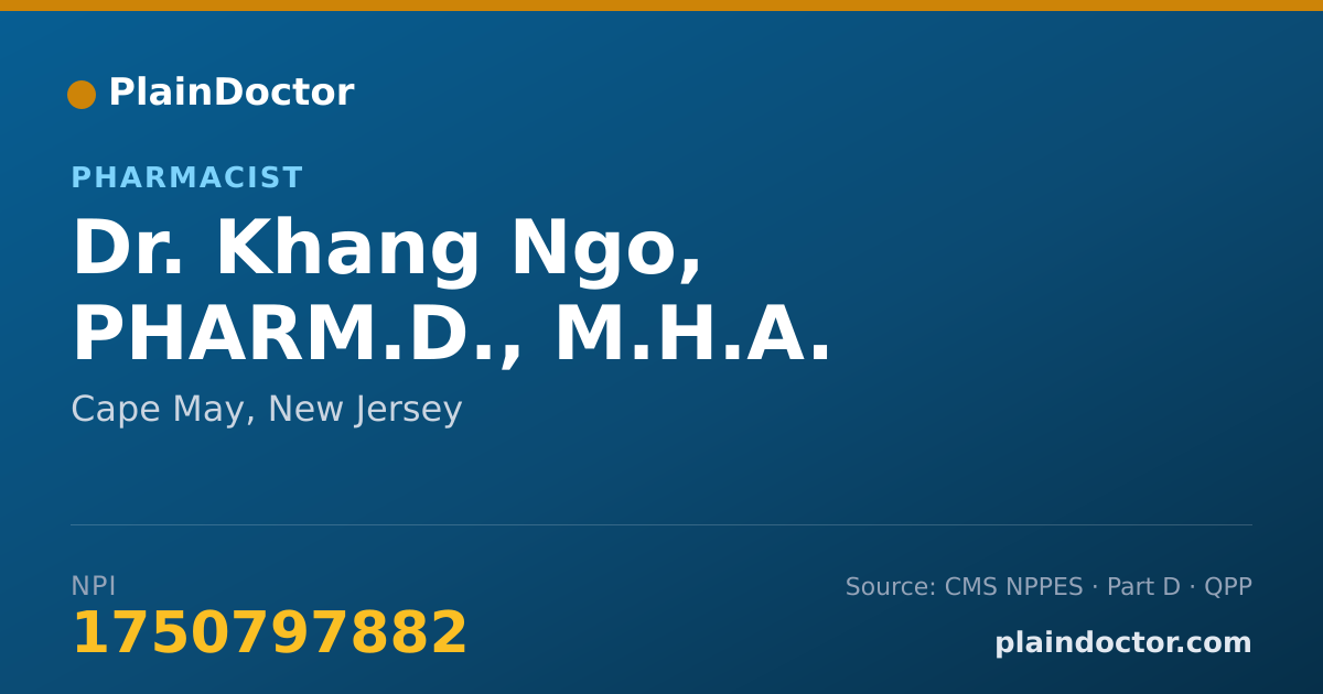 Shareable card for Khang Ngo, PHARM.D., M.H.A. - Pharmacist, Cape May, NJ