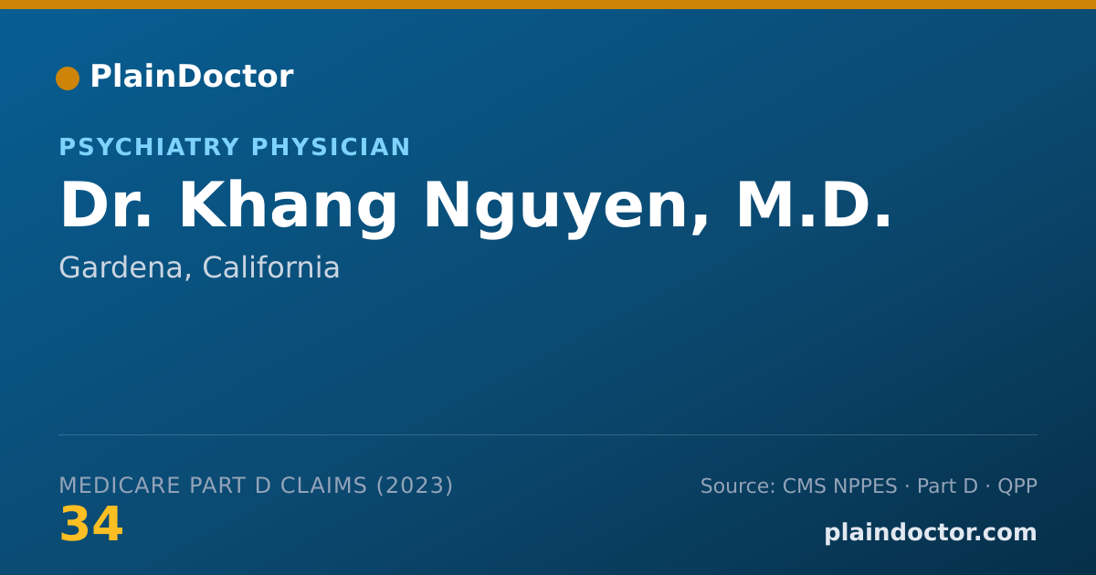 Shareable card for Khang Nguyen, M.D. - Psychiatry Physician, Gardena, CA