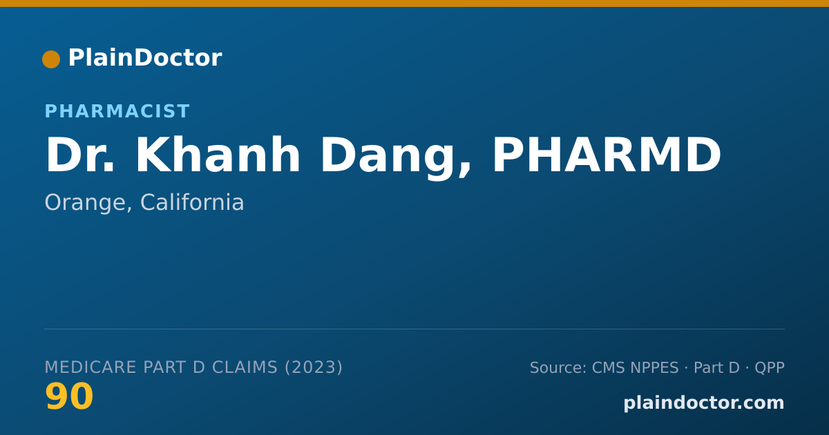 Shareable card for Khanh Dang, PHARMD - Pharmacist, Orange, CA