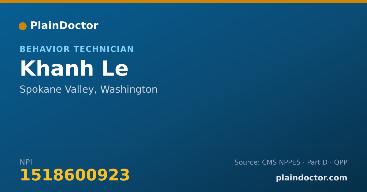 Shareable card for Khanh Le - Behavior Technician, Spokane Valley, WA
