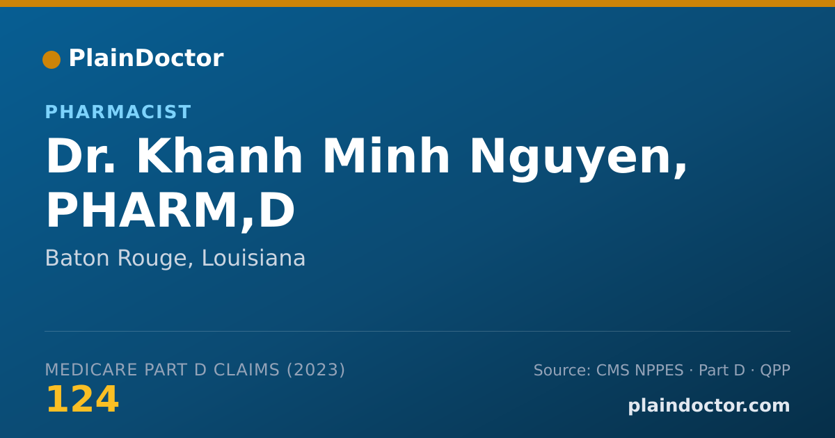 Shareable card for Khanh Minh Nguyen, PHARM,D - Pharmacist, Baton Rouge, LA