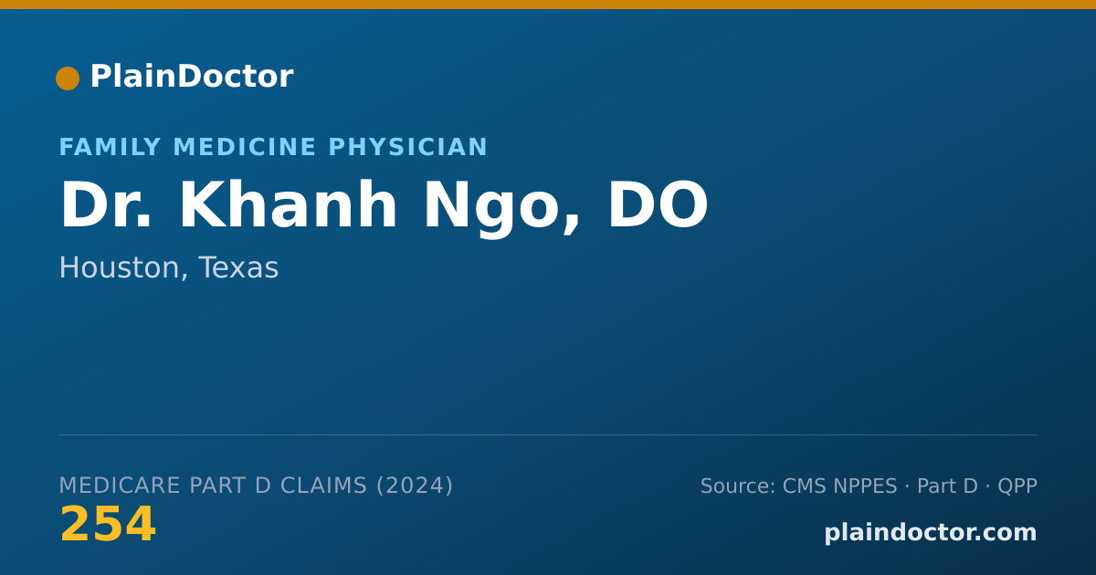 Shareable card for Khanh Ngo, DO - Family Medicine Physician, Houston, TX
