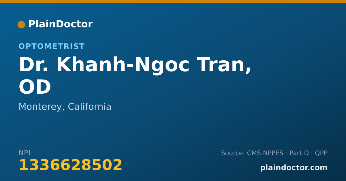 Shareable card for Khanh-Ngoc Tran, OD - Optometrist, Monterey, CA