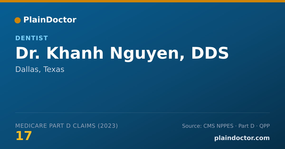 Shareable card for Khanh Nguyen, DDS - Dentist, Dallas, TX