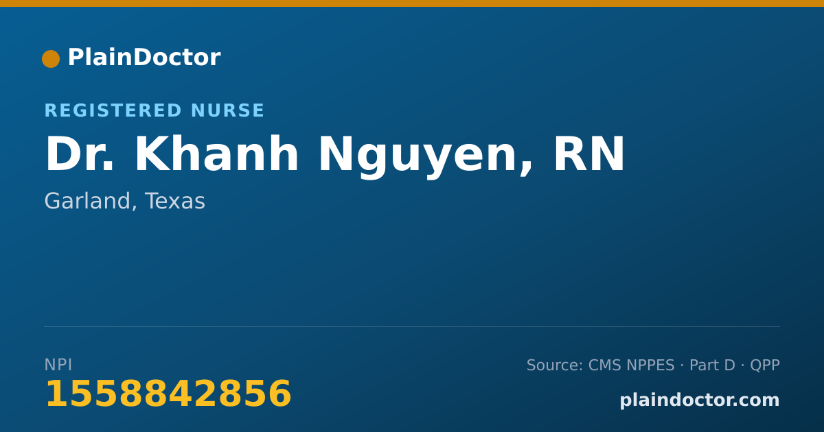Shareable card for Khanh Nguyen, RN - Registered Nurse, Garland, TX