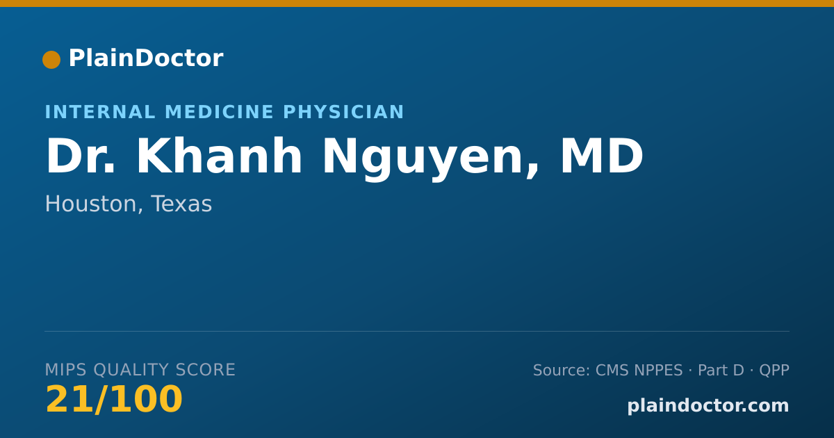 Shareable card for Khanh Nguyen, MD - Internal Medicine Physician, Houston, TX
