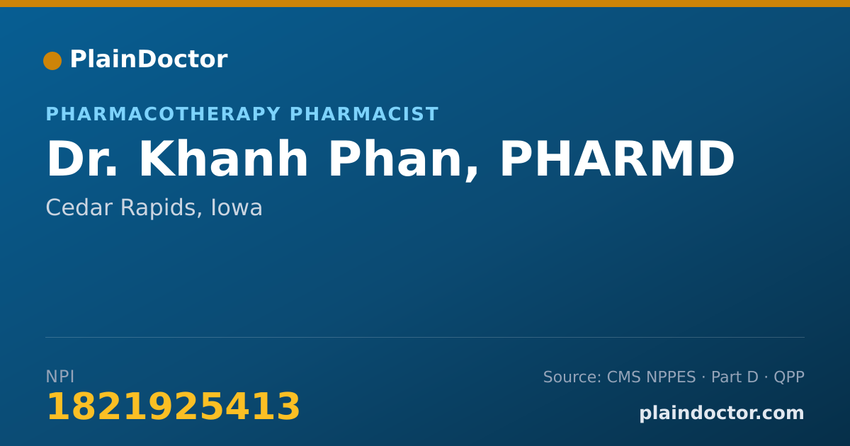 Shareable card for Khanh Phan, PHARMD - Pharmacotherapy Pharmacist, Cedar Rapids, IA