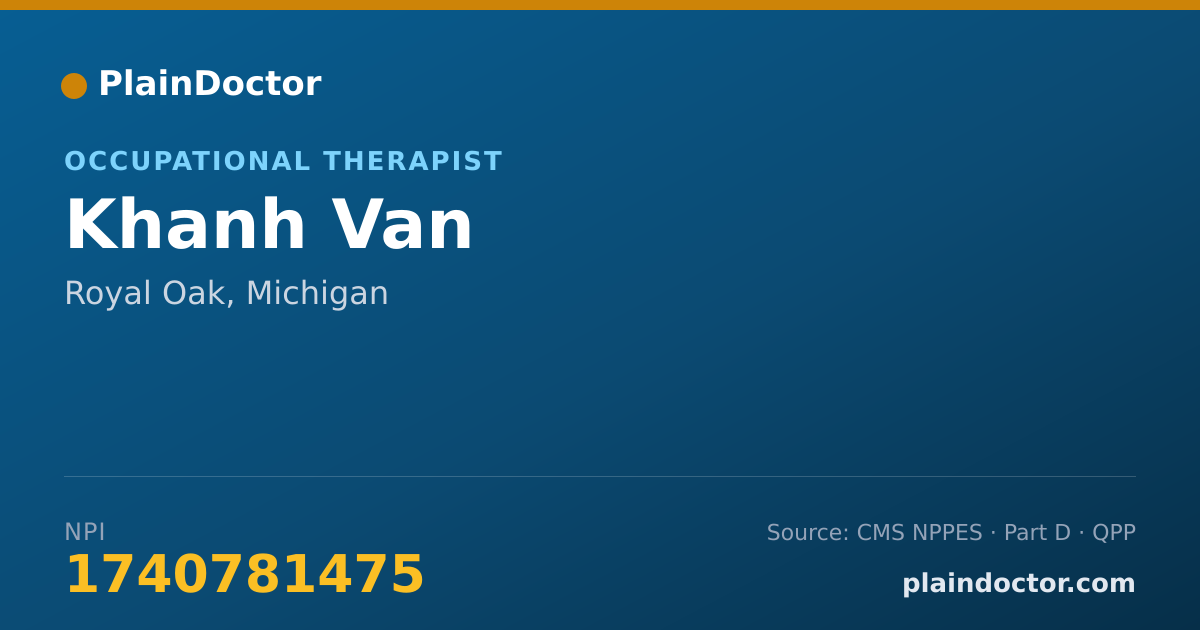 Shareable card for Khanh Van - Occupational Therapist, Royal Oak, MI