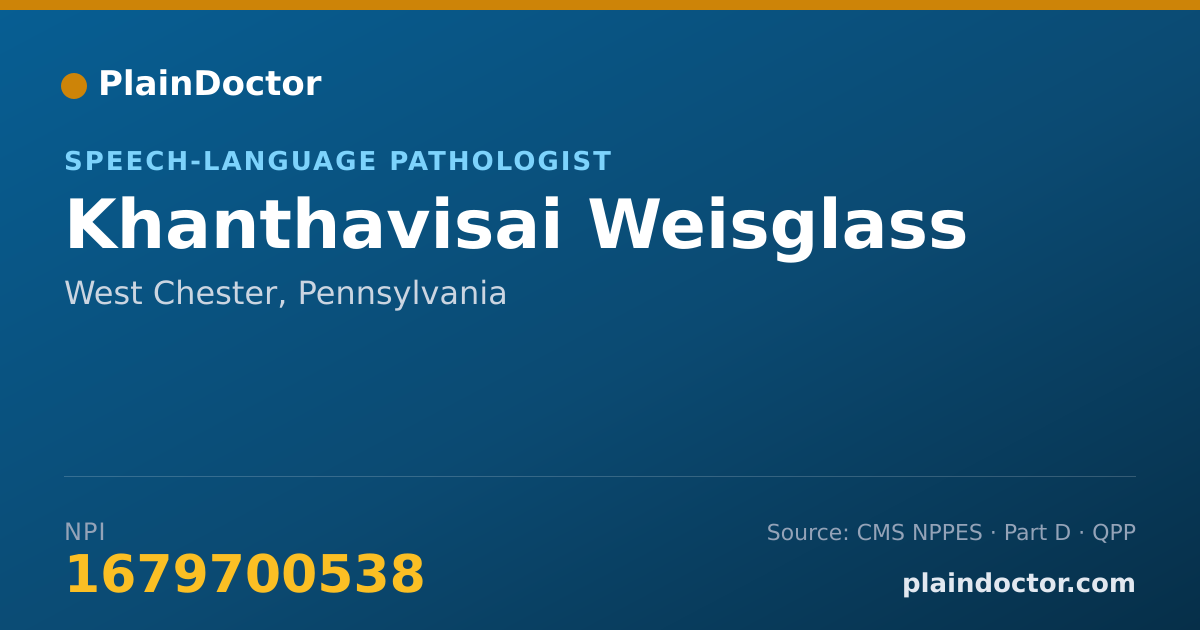 Shareable card for Khanthavisai Weisglass - Speech-Language Pathologist, West Chester, PA