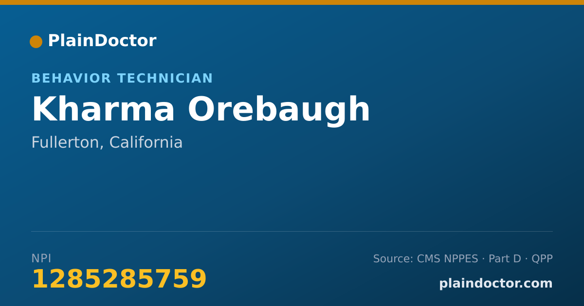 Shareable card for Kharma Orebaugh - Behavior Technician, Fullerton, CA