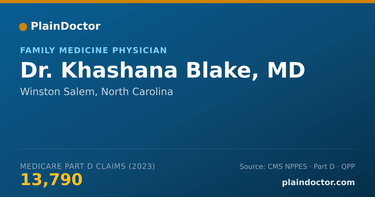 Shareable card for Khashana Blake, MD - Family Medicine Physician, Winston Salem, NC