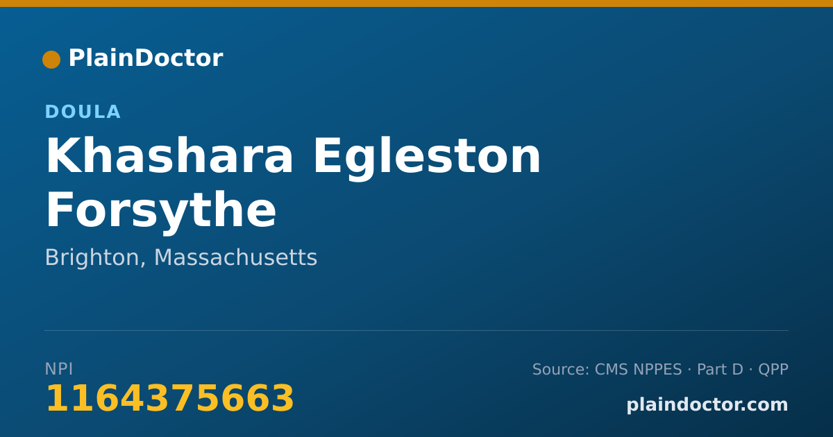 Shareable card for Khashara Egleston Forsythe - Doula, Brighton, MA