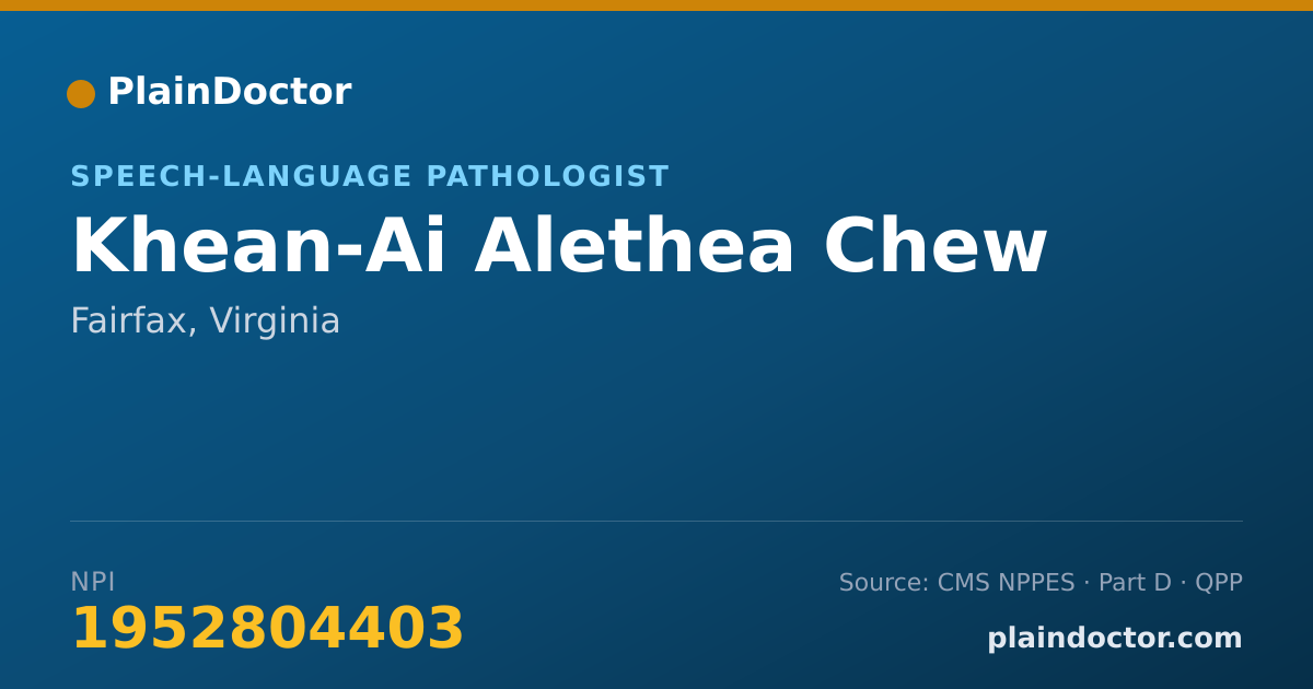 Shareable card for Khean-Ai Alethea Chew - Speech-Language Pathologist, Fairfax, VA