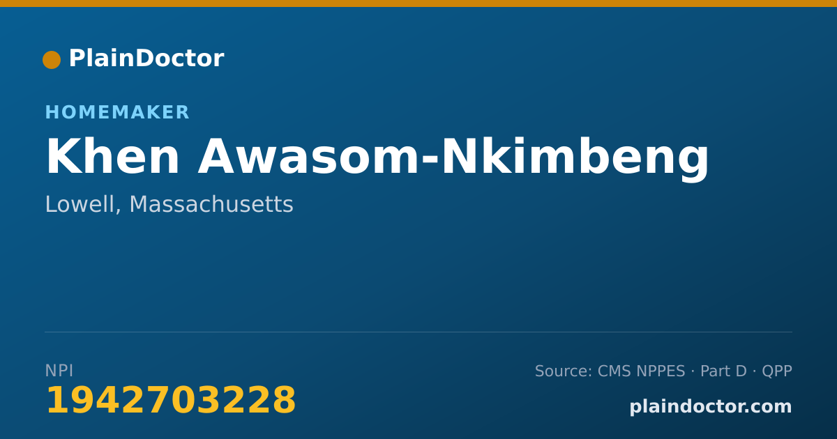 Shareable card for Khen Awasom-Nkimbeng - Homemaker, Lowell, MA