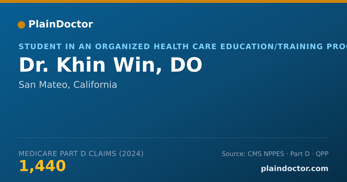 Shareable card for Khin Win, DO - Student in an Organized Health Care Education/Training Program, San Mateo, CA