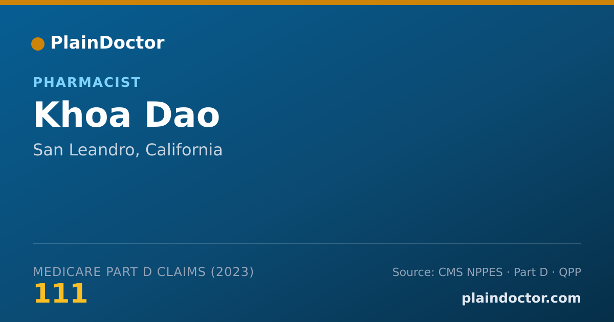 Shareable card for Khoa Dao - Pharmacist, San Leandro, CA