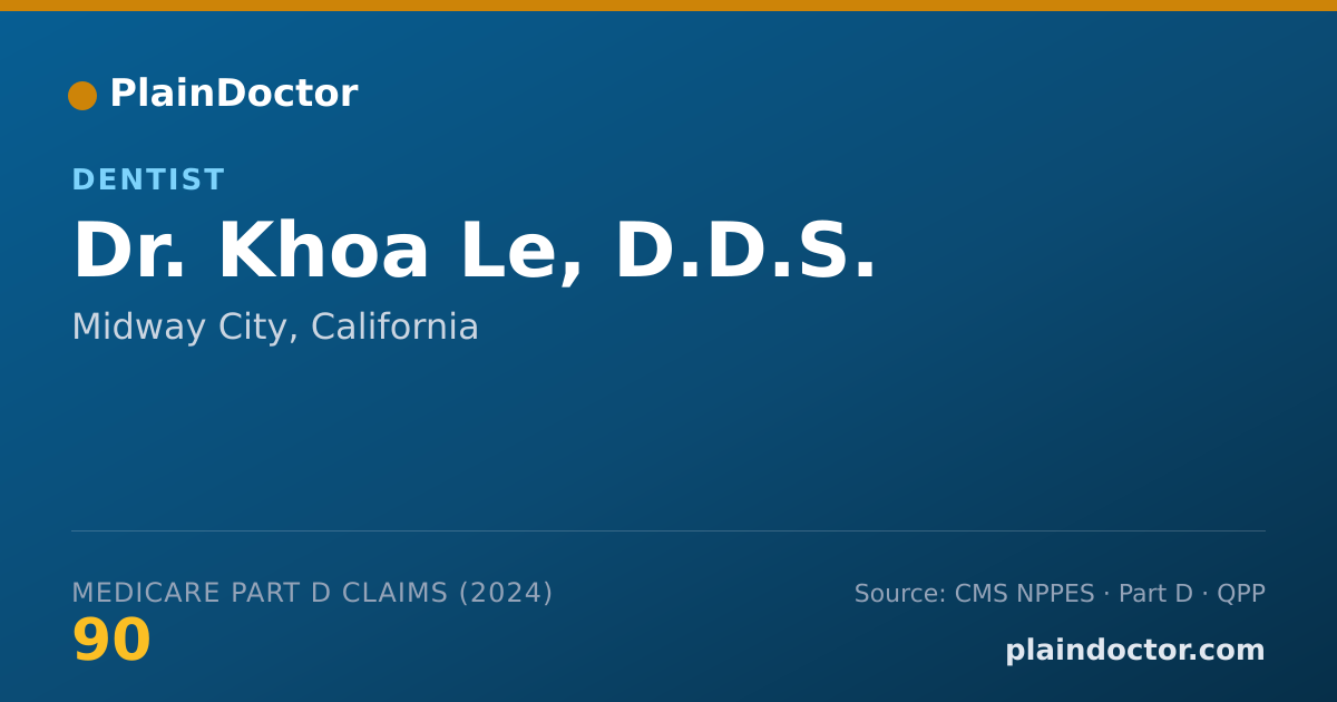 Shareable card for Khoa Le, D.D.S. - Dentist, Midway City, CA