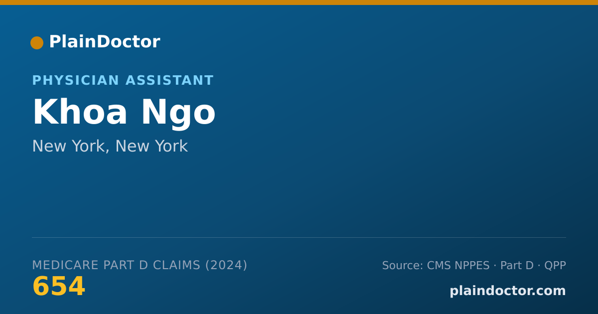 Shareable card for Khoa Ngo - Physician Assistant, New York, NY