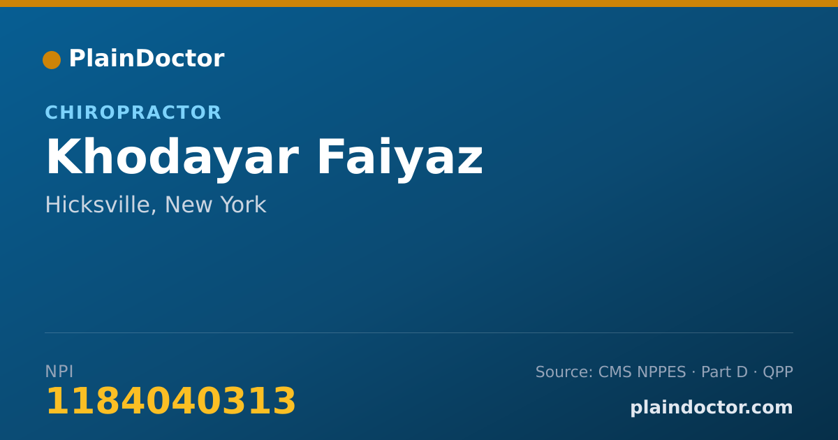 Shareable card for Khodayar Faiyaz - Chiropractor, Hicksville, NY