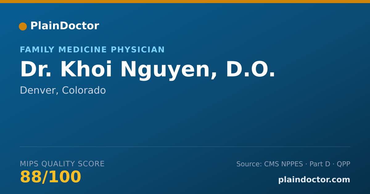 Shareable card for Khoi Nguyen, D.O. - Family Medicine Physician, Denver, CO
