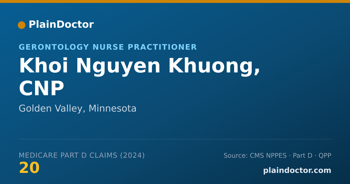 Shareable card for Khoi Nguyen Khuong, CNP - Gerontology Nurse Practitioner, Golden Valley, MN