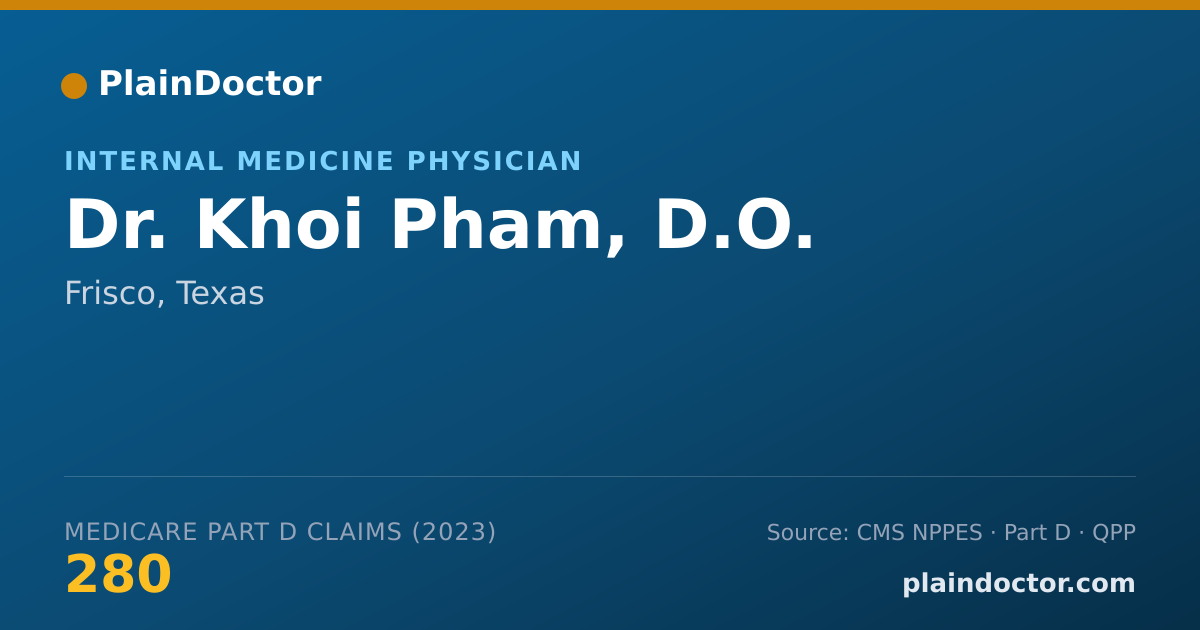 Shareable card for Khoi Pham, D.O. - Internal Medicine Physician, Frisco, TX