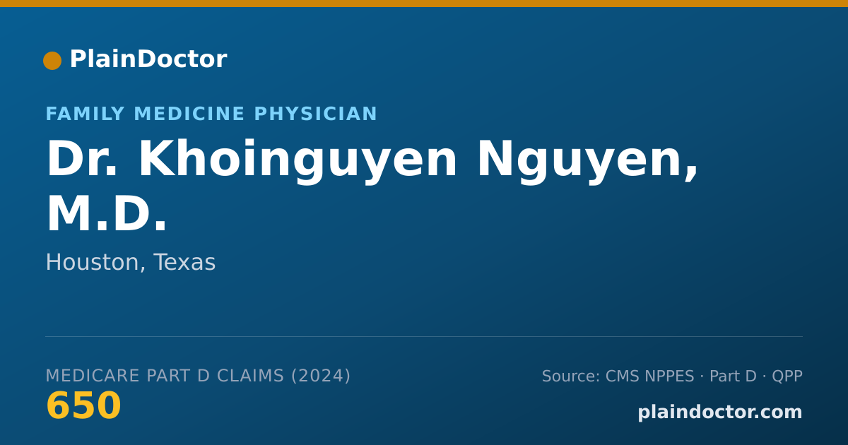 Shareable card for Khoinguyen Nguyen, M.D. - Family Medicine Physician, Houston, TX