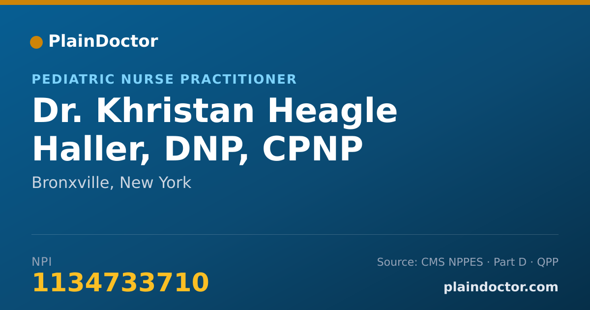 Shareable card for Khristan Heagle Haller, DNP, CPNP - Pediatric Nurse Practitioner, Bronxville, NY