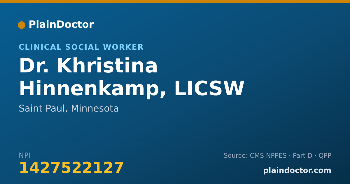 Shareable card for Khristina Hinnenkamp, LICSW - Clinical Social Worker, Saint Paul, MN