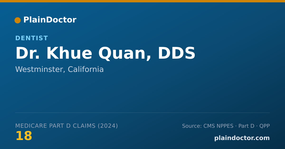 Shareable card for Khue Quan, DDS - Dentist, Westminster, CA