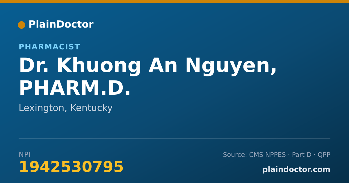 Shareable card for Khuong An Nguyen, PHARM.D. - Pharmacist, Lexington, KY