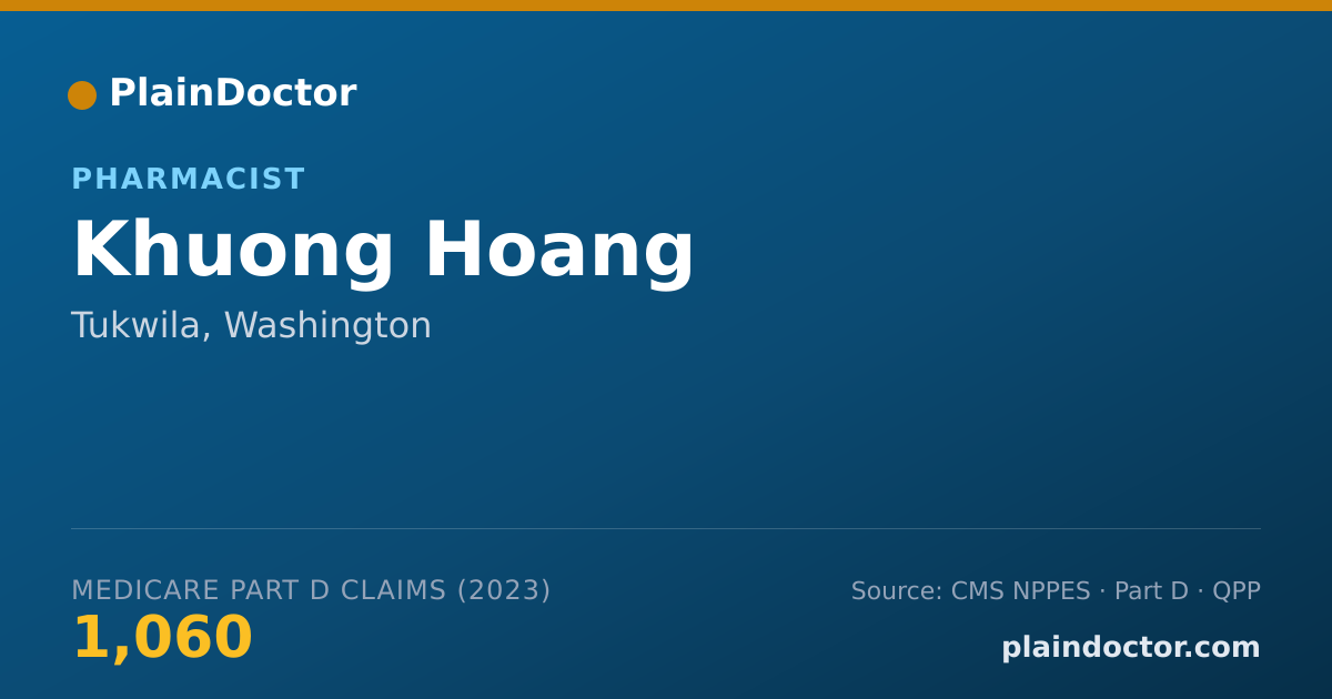 Shareable card for Khuong Hoang - Pharmacist, Tukwila, WA