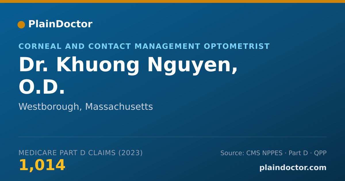 Shareable card for Khuong Nguyen, O.D. - Corneal and Contact Management Optometrist, Westborough, MA