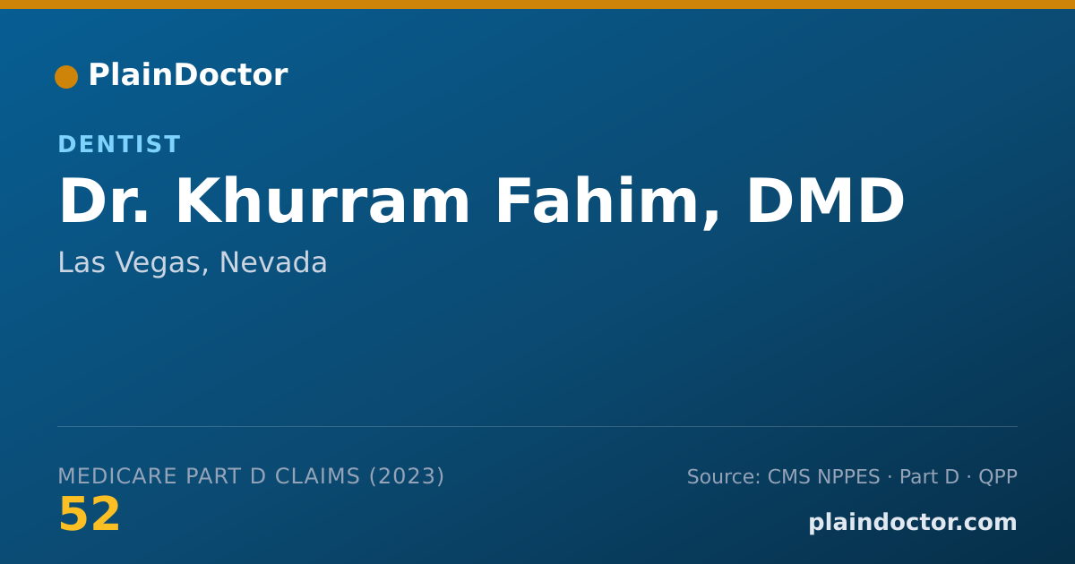Shareable card for Khurram Fahim, DMD - Dentist, Las Vegas, NV