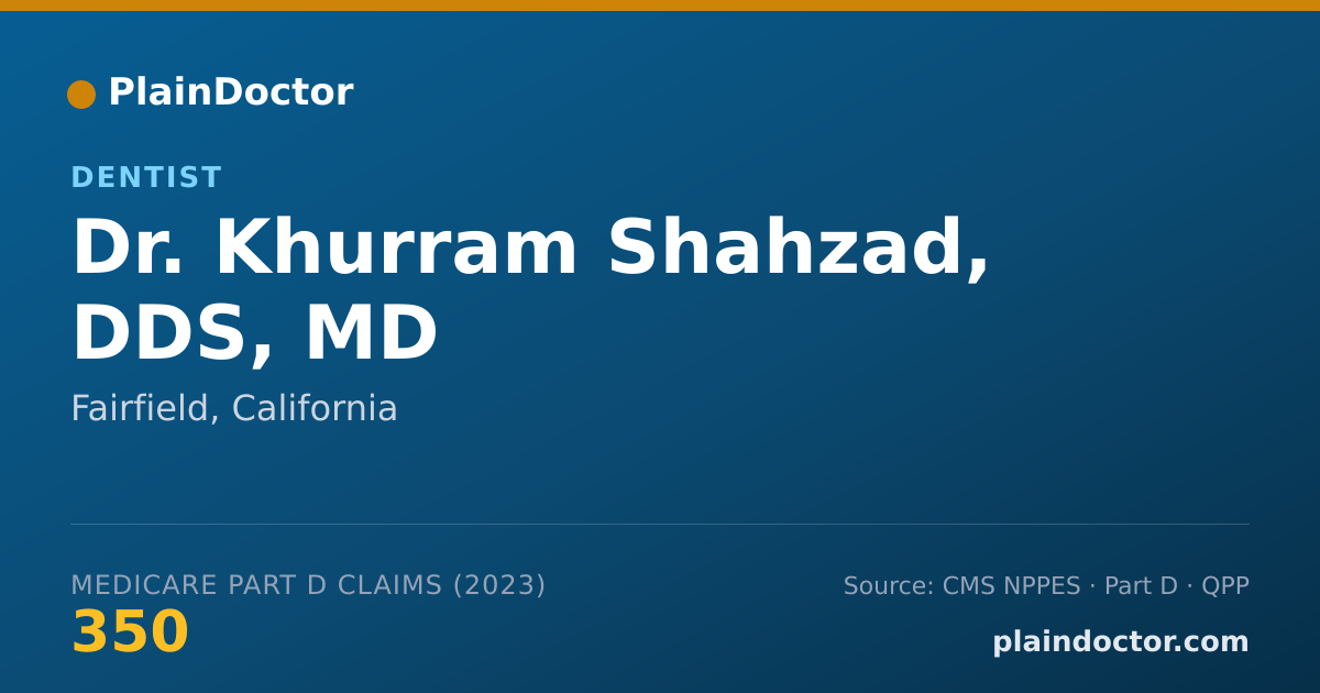 Shareable card for Khurram Shahzad, DDS, MD - Dentist, Fairfield, CA
